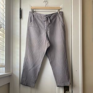 J Crew Reimagined linen blend gray pants crops LP L petite